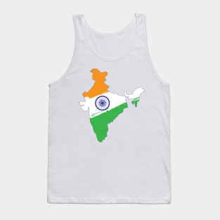 Map of India in Tricolor with Ashoka Chakra Desi Indian Tank Top